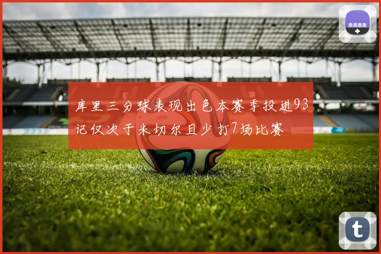 库里三分球表现出色本赛季投进93记仅次于米切尔且少打7场比赛